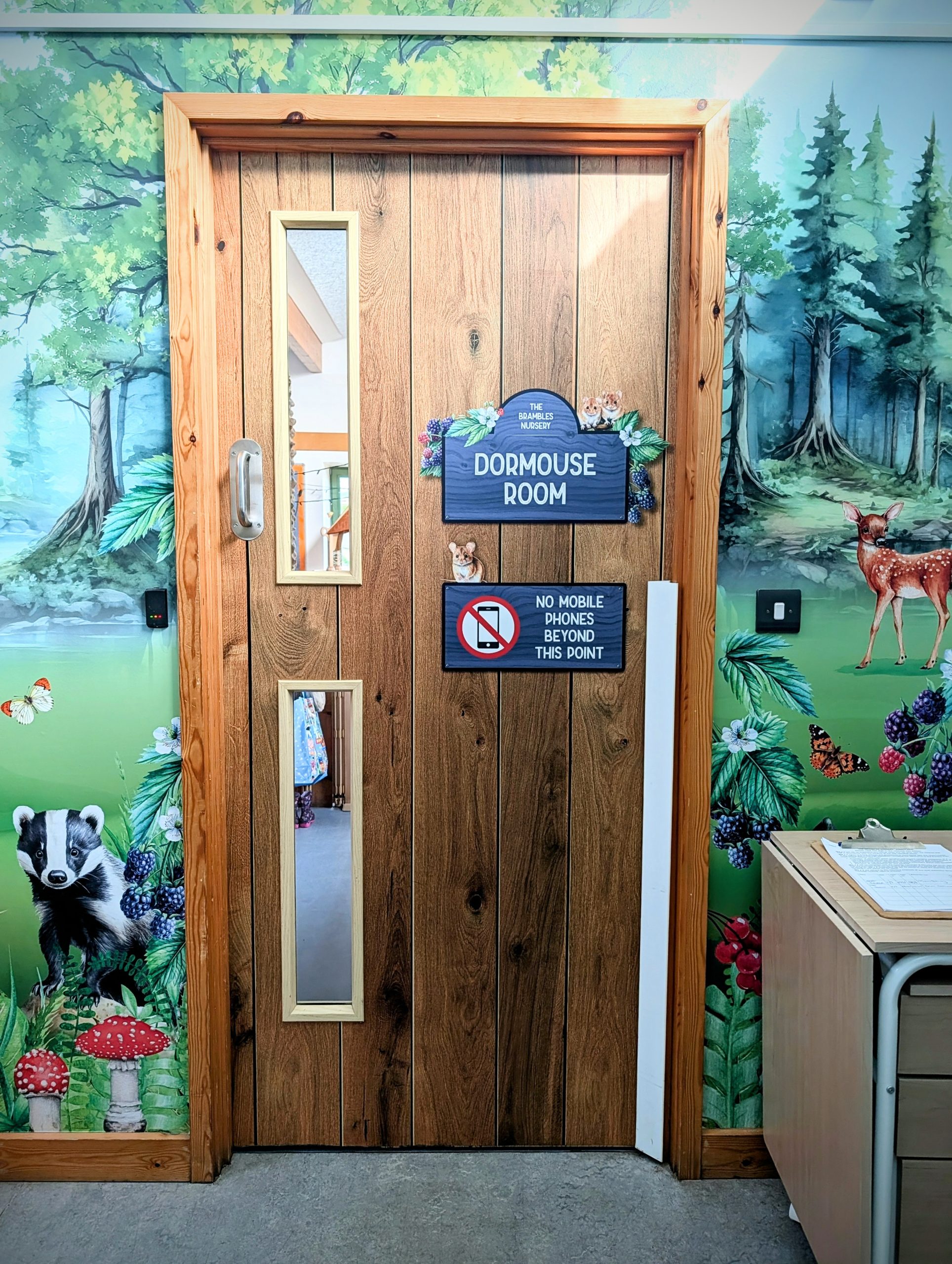 Entrance to the Dormice Room at Brambles Nursery