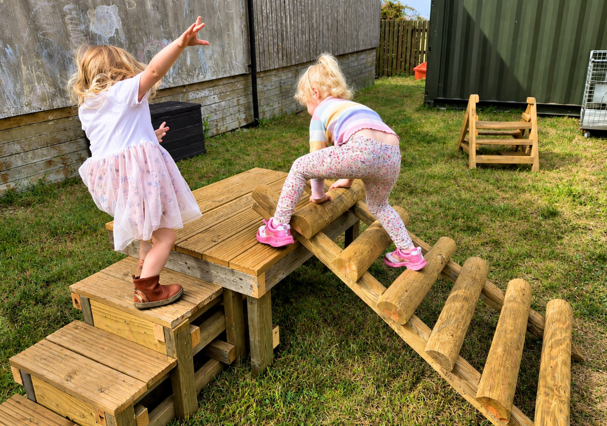 Children enjoying outdoor play at Brambles Nursery